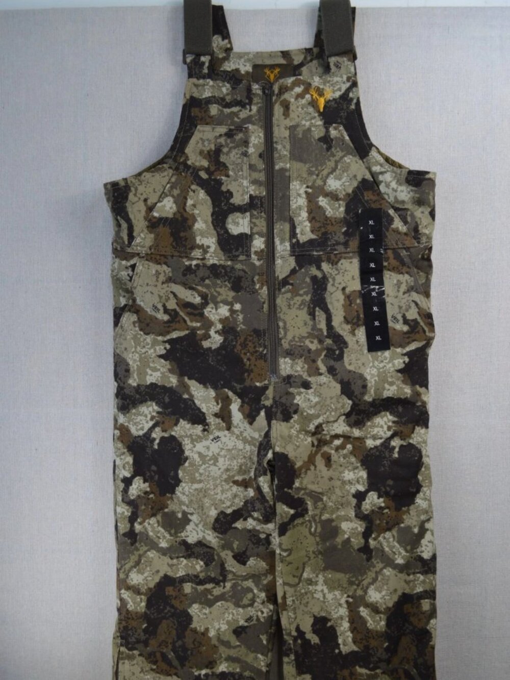 Hot Shot Mens Multicolor Bib Pants Insulated Veil Camo Adjustable Height Size XL
